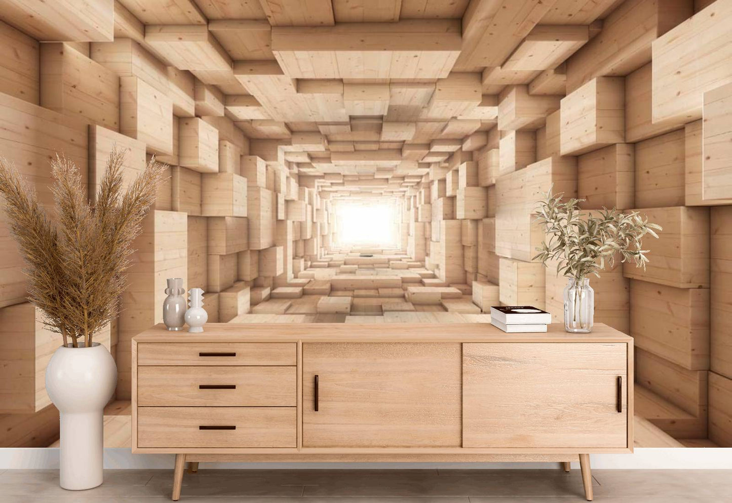 Tunel de Bloques de Madera