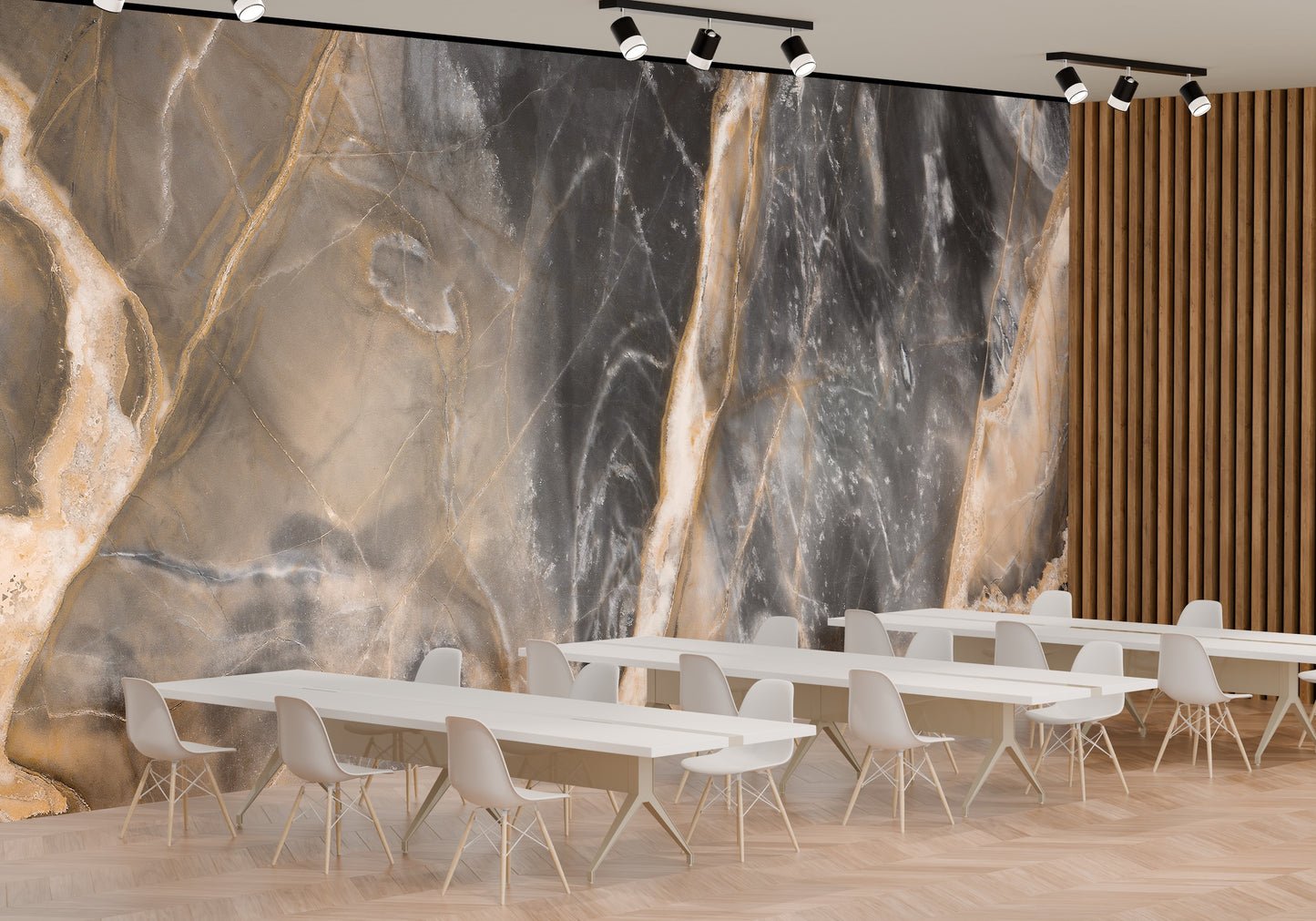 Mármol Negro y Café Abstracto