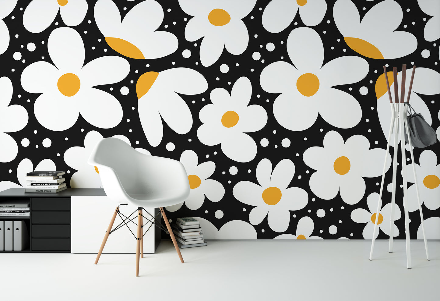 Black, White & Yellow Flowers