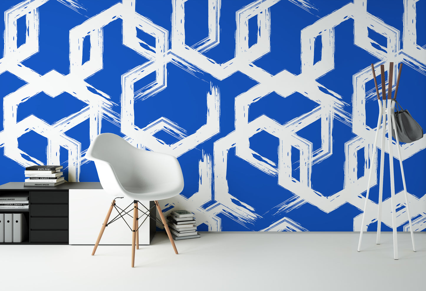 Brochazos Blancos en Forma de Hexágonos