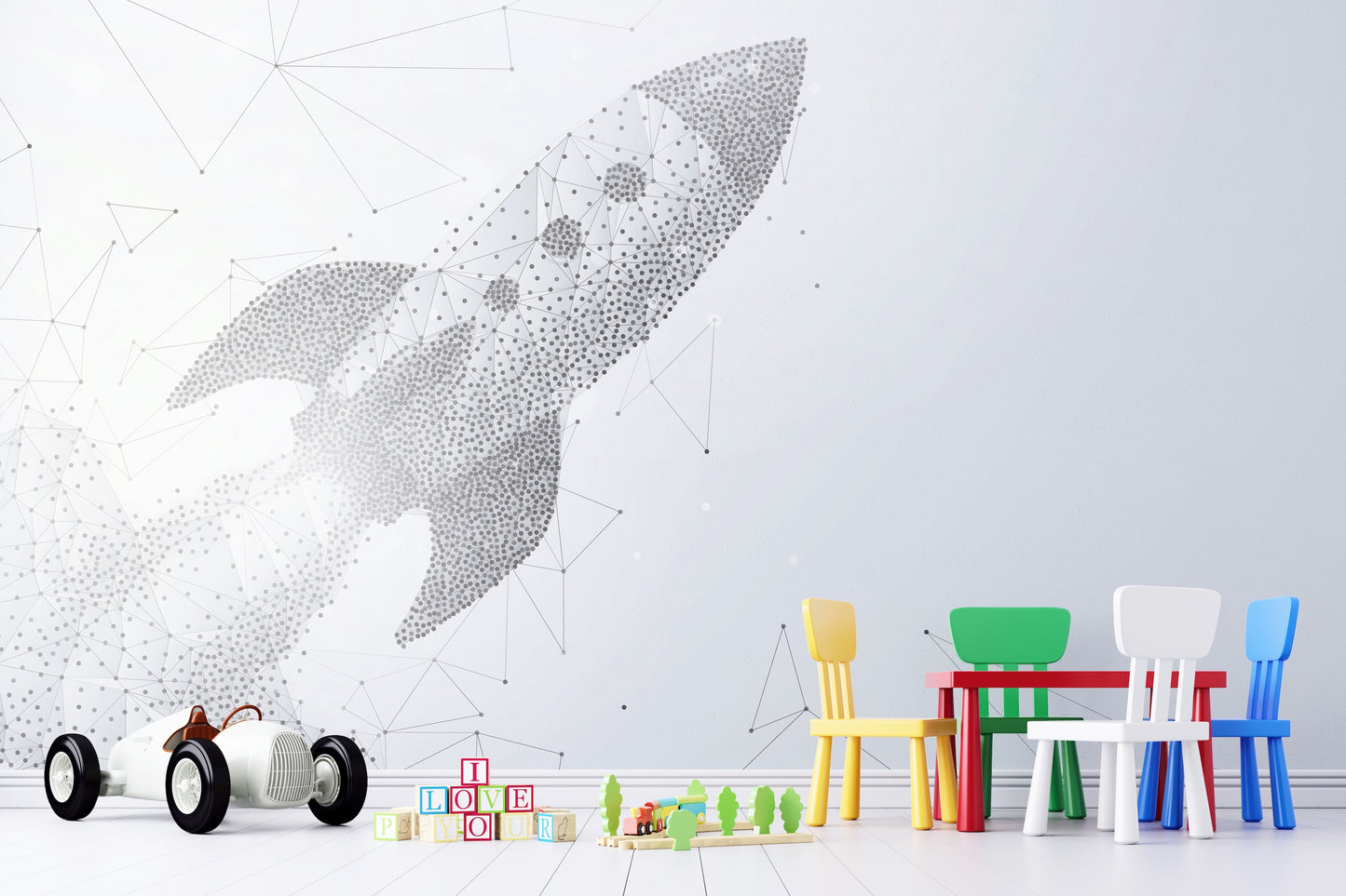 Rocket Launch Dots & Poligons
