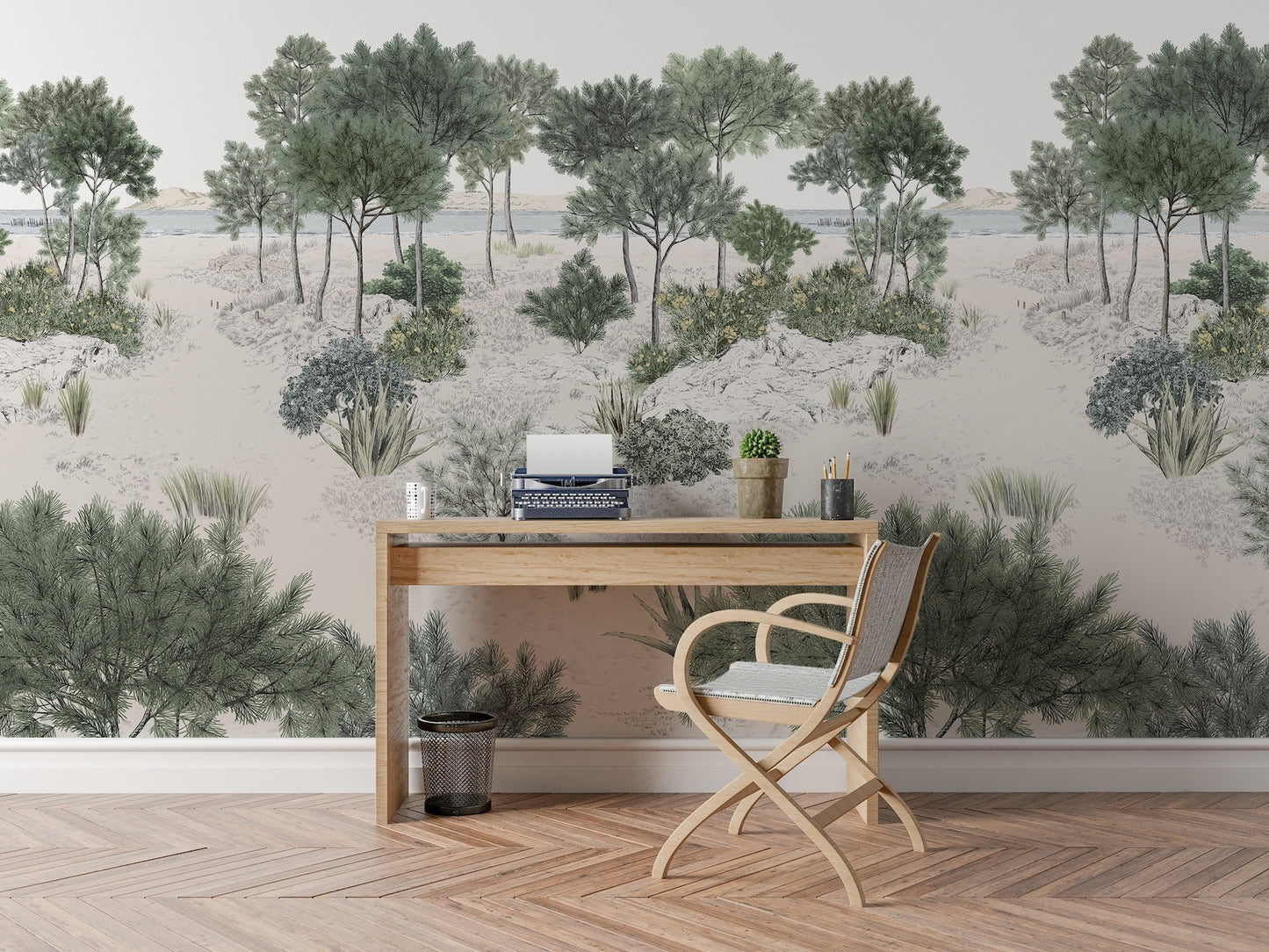 Paisaje Oceano, Playa y Plantas