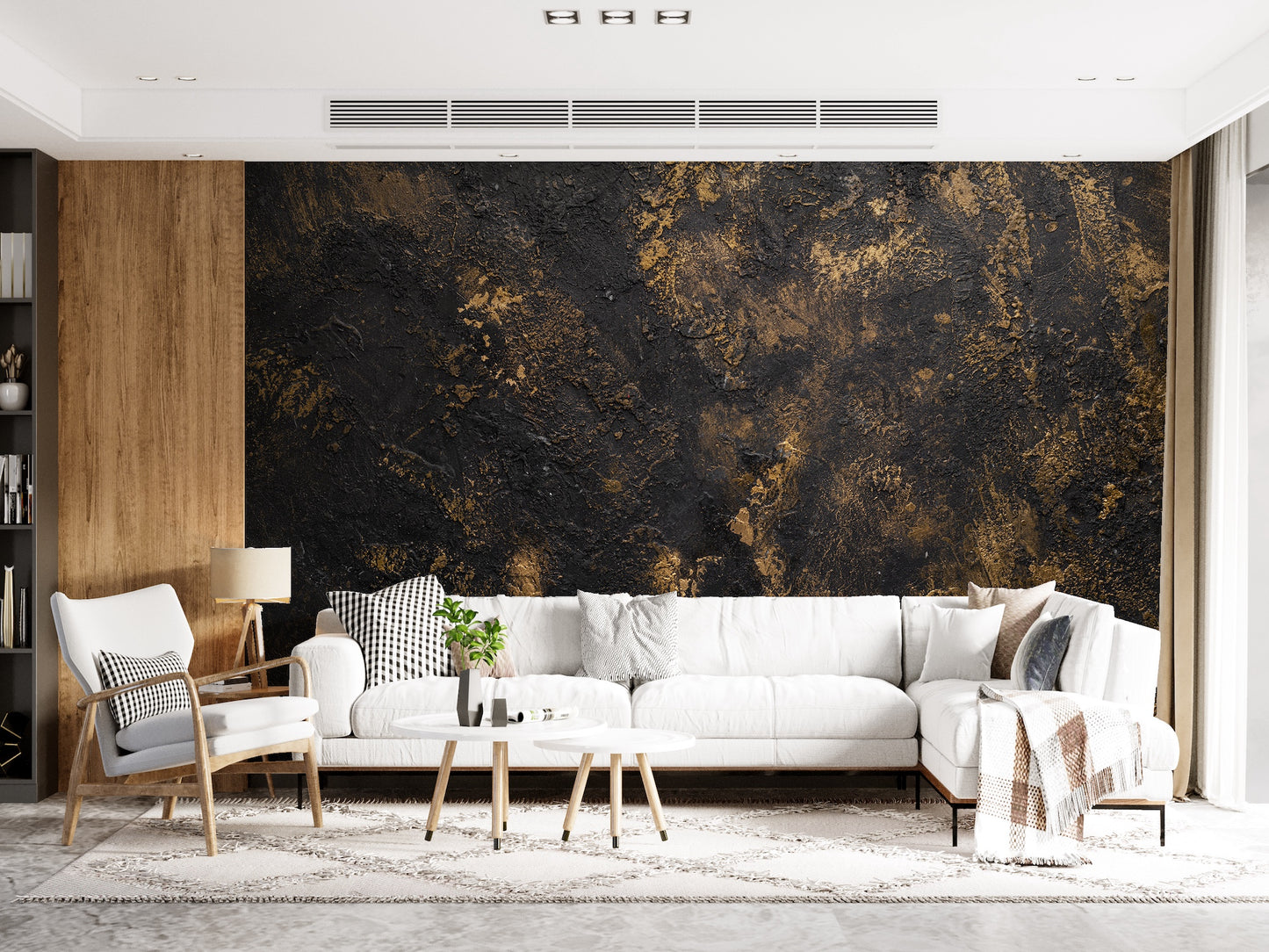 Stucco Veneciano Negro y Oro