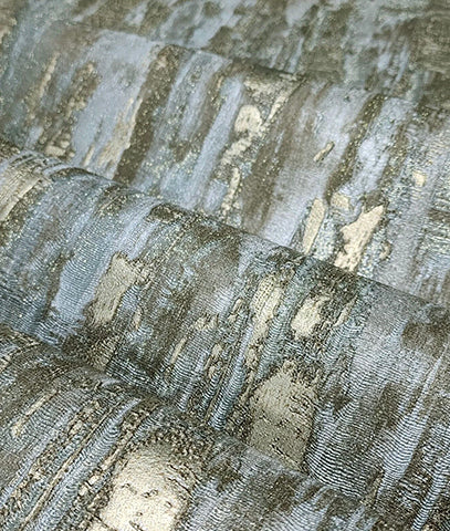 Tapiz Wallpaper Silver Brass Metallic Wall