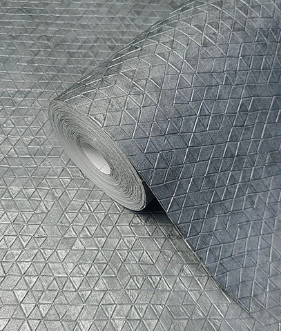 Tapiz Wallpaper Gunmetal Triangles