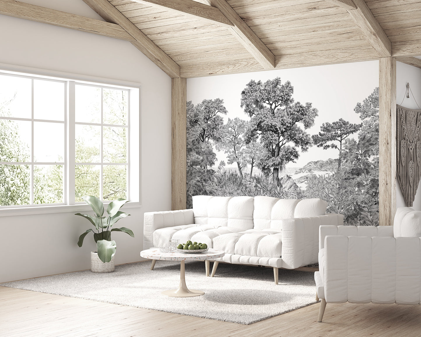 Ilustración Lago y Bosque