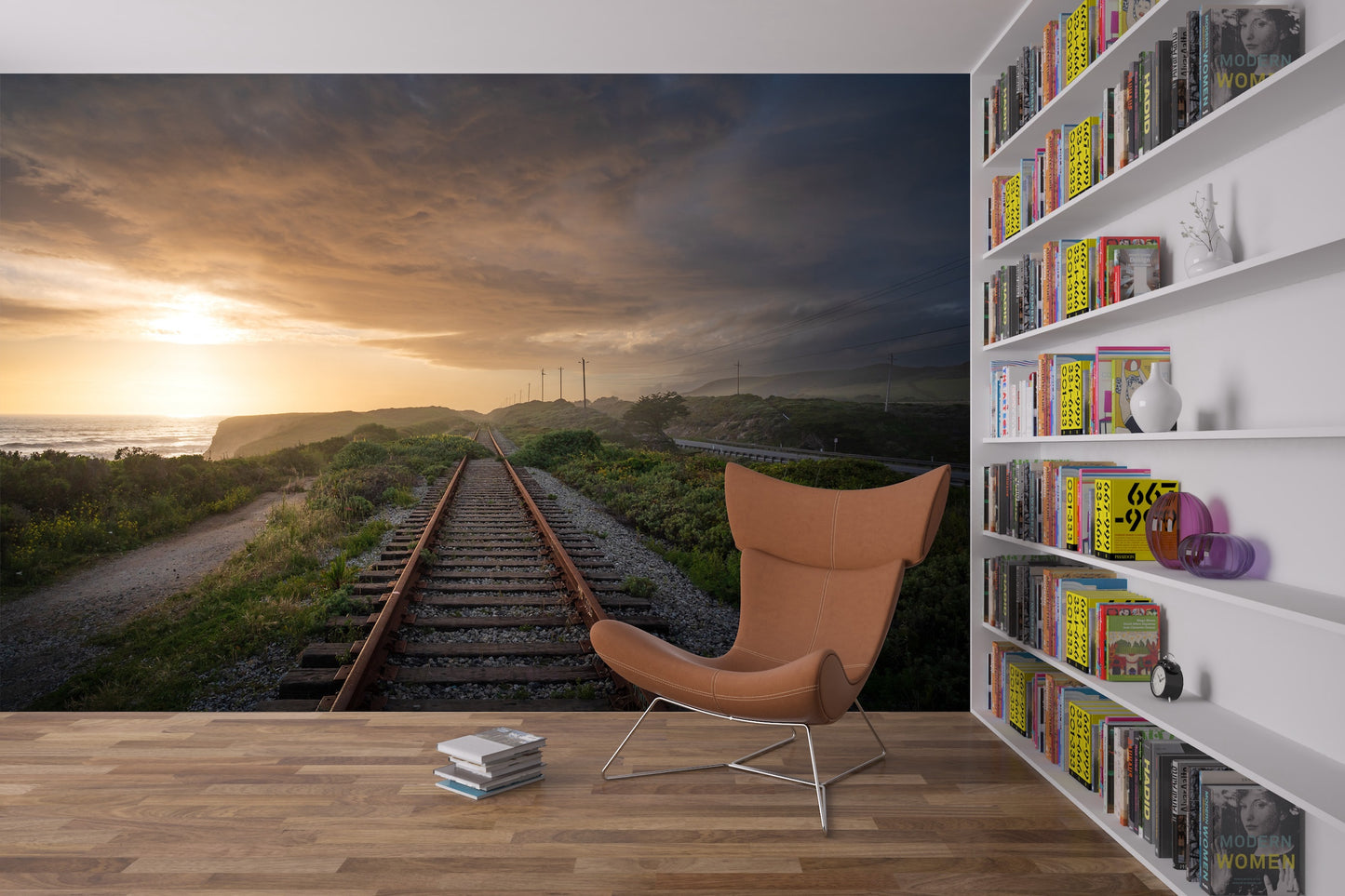 Railroad Tracks at Sunset
