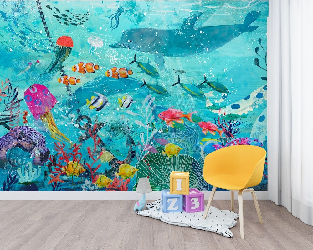 Pinutra Delfines y Peces Bajo el Mar