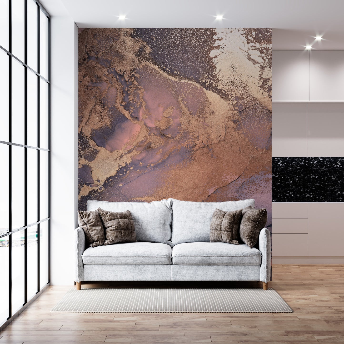 Marmoleado Lilas y Bronce