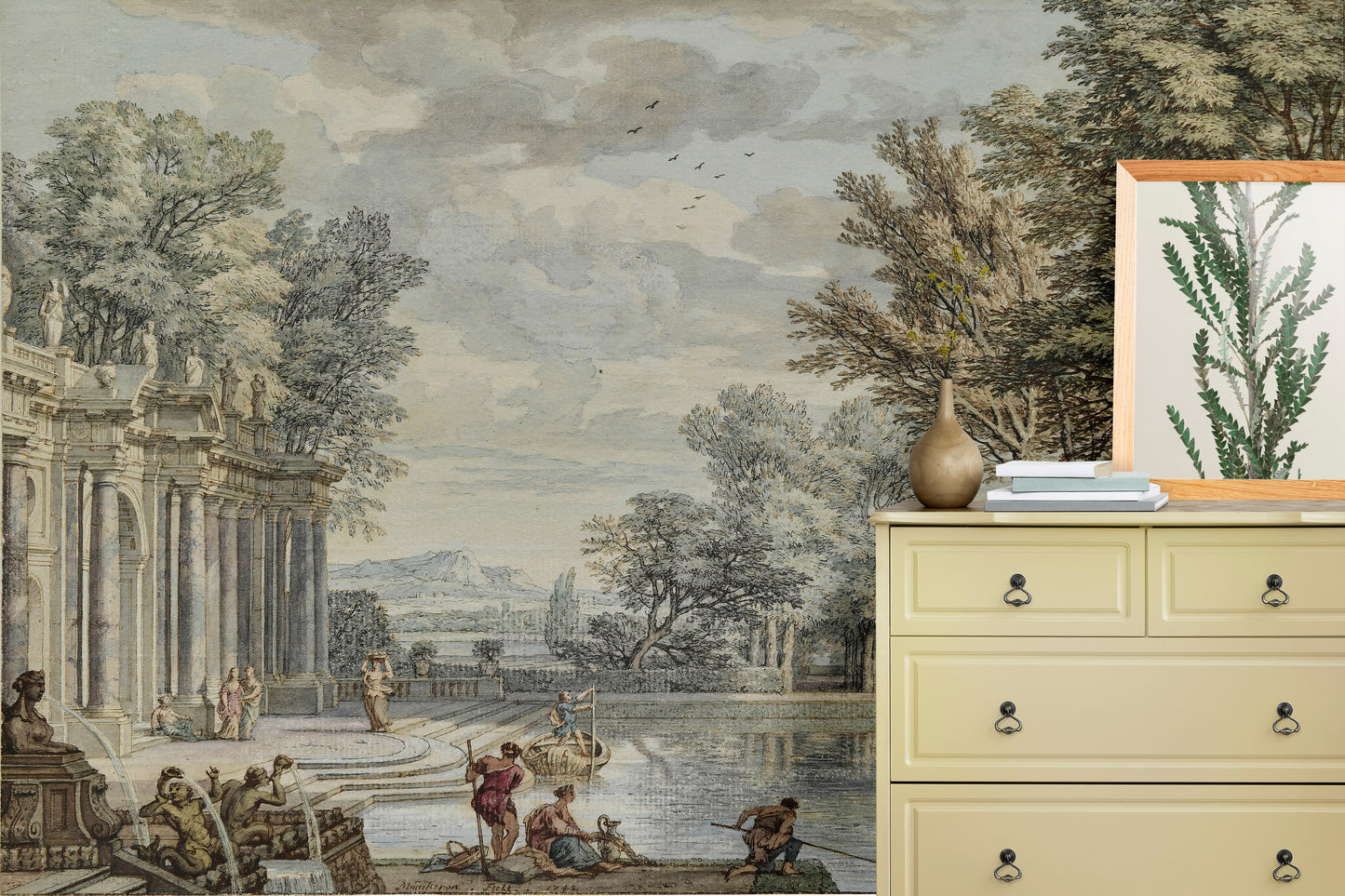 Vintage Landscape Classical Fountain