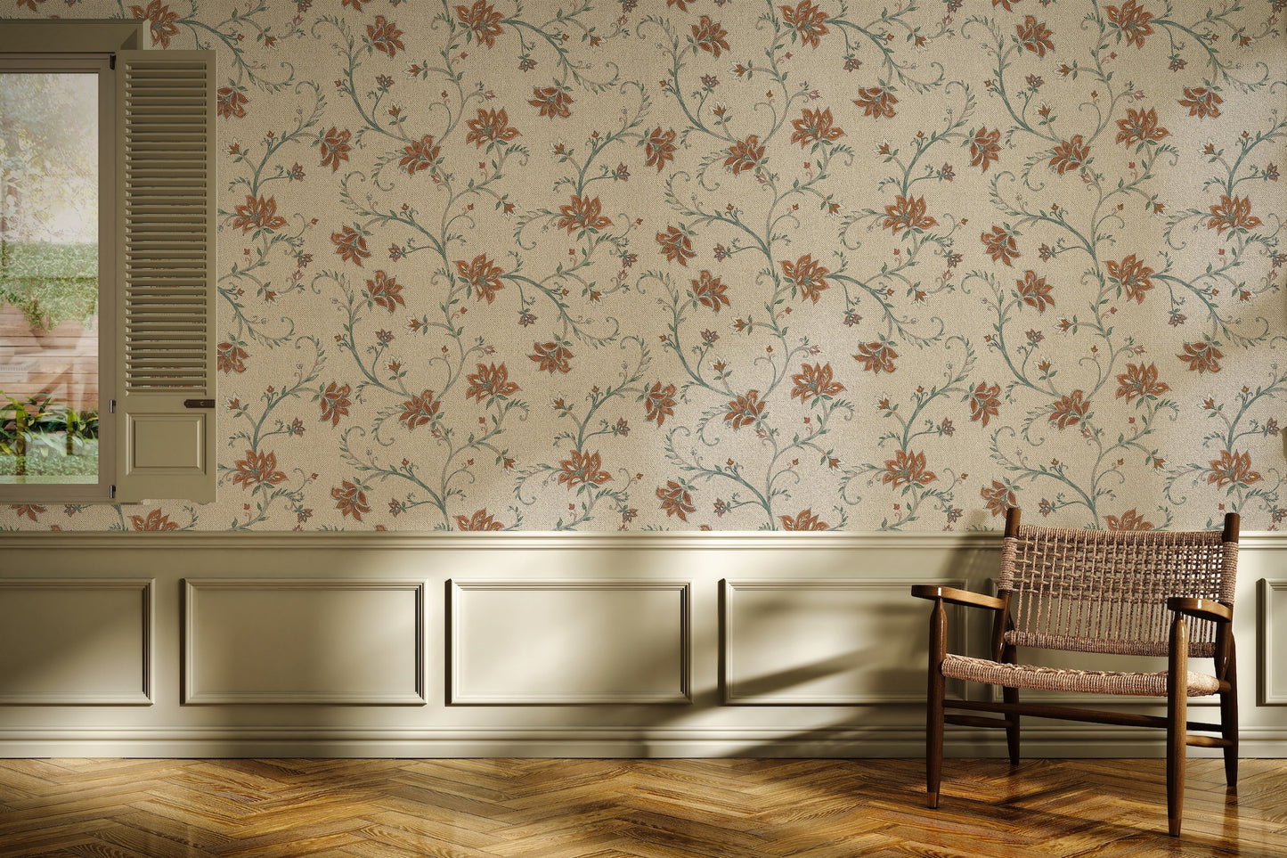 Beautiful Green Lillies on Canvas Pattern