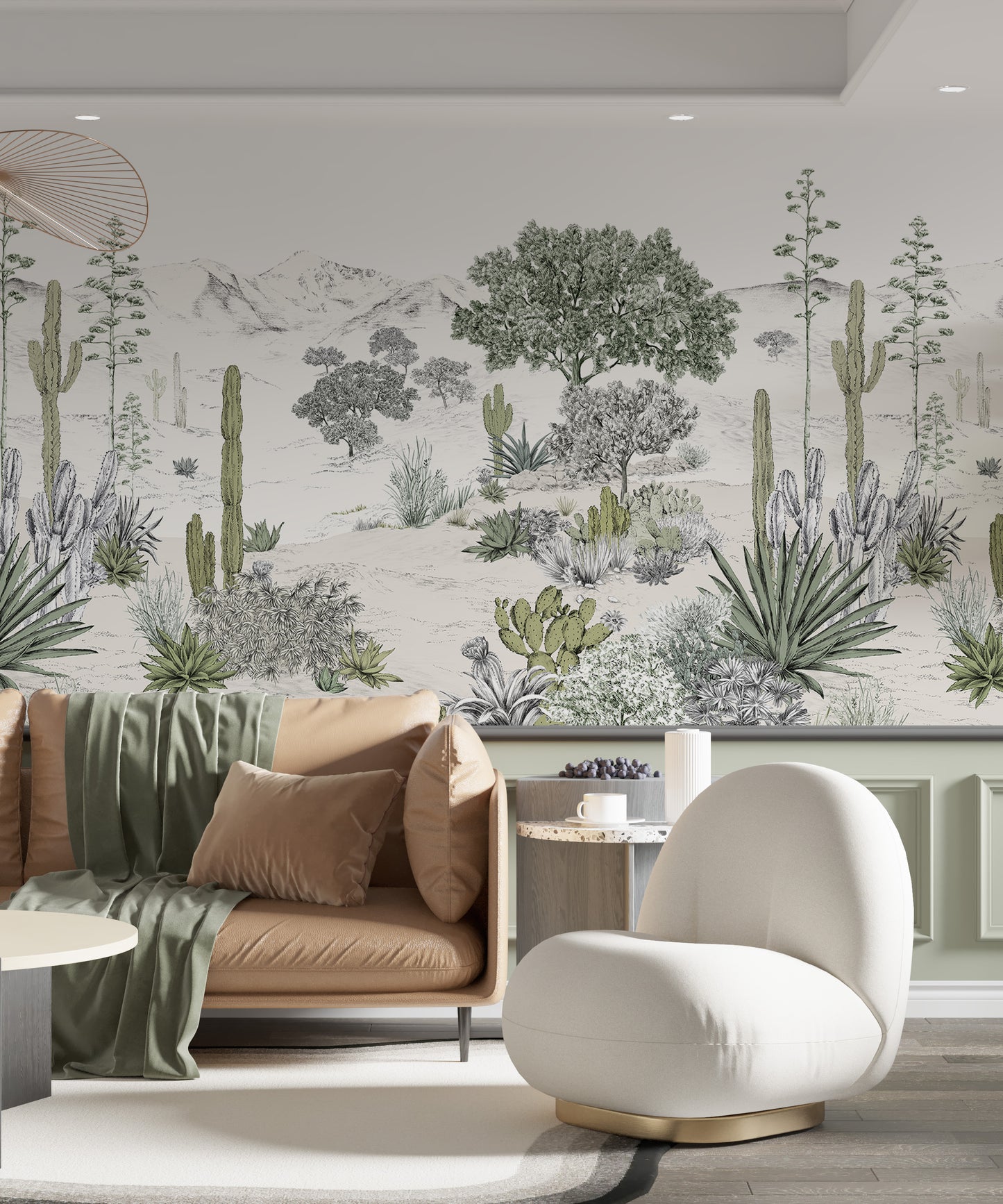 Paisaje Cactus, Arbustos y Desierto