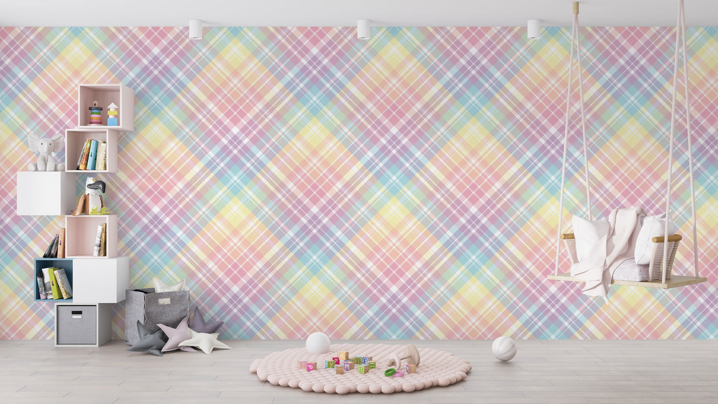 Patrón de Rombos Escalonados Argyle Arcoíris