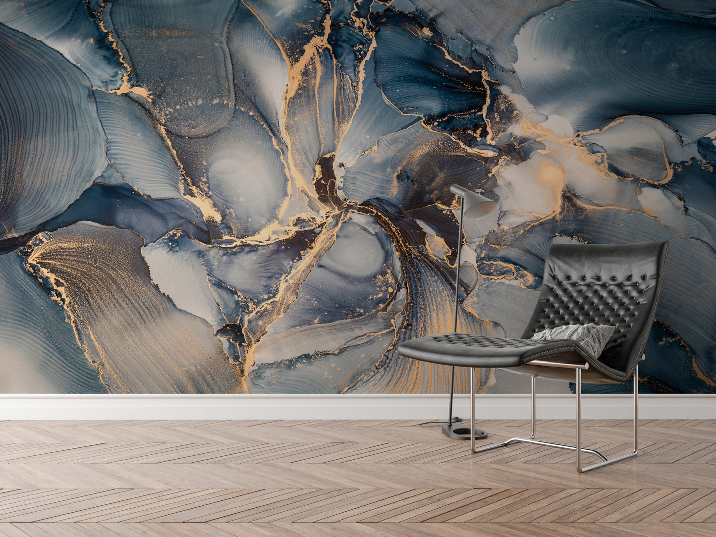 Marmoleado Azul Obscuro