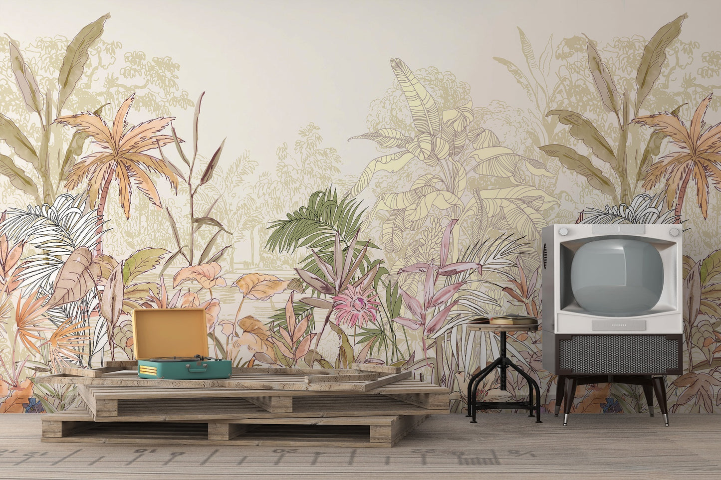 Bosque Tropical Tonos Neón Pastel