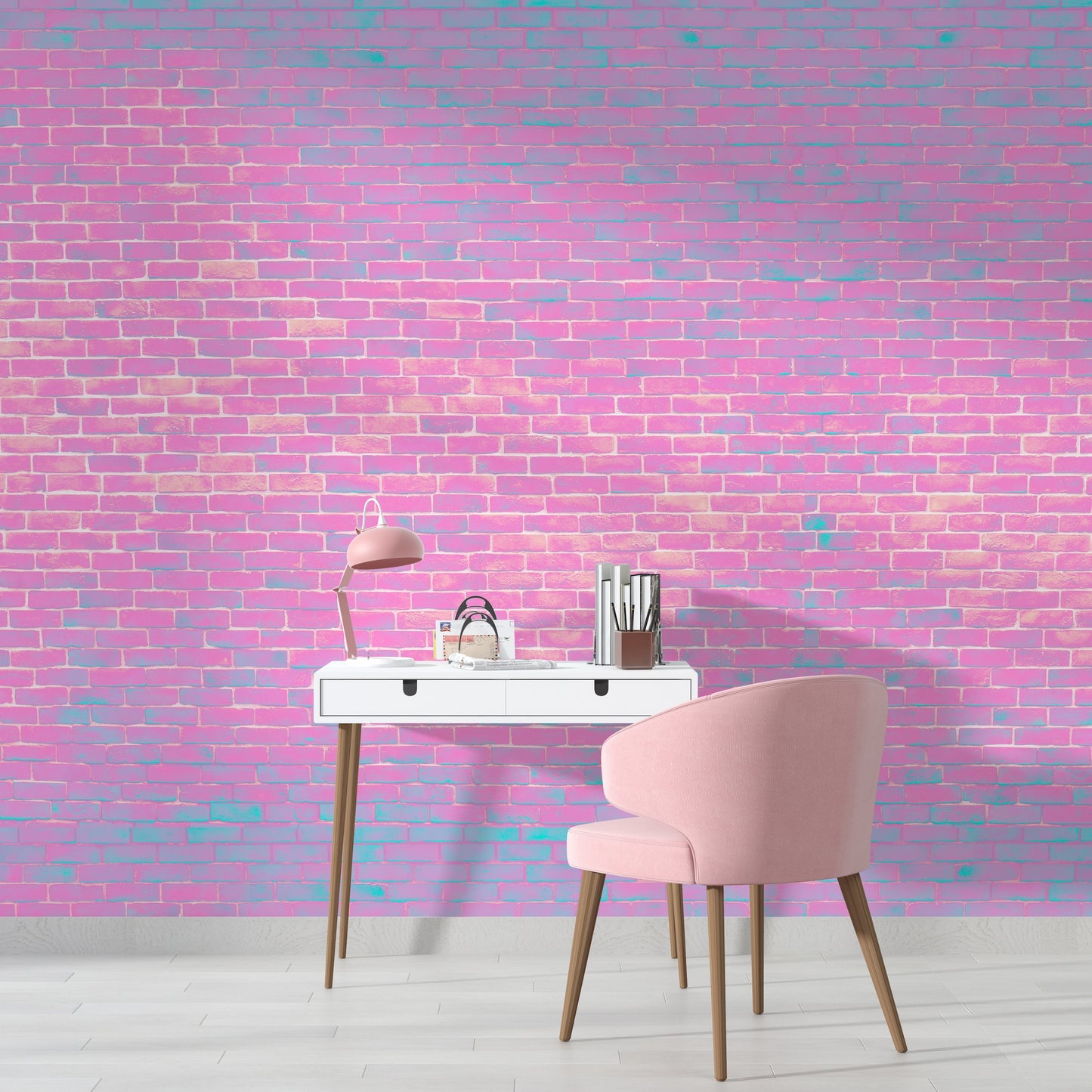 Bright Pink & Blueish Bricks