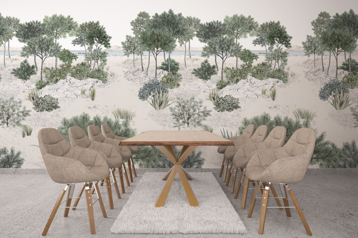 Paisaje Oceano, Playa y Plantas