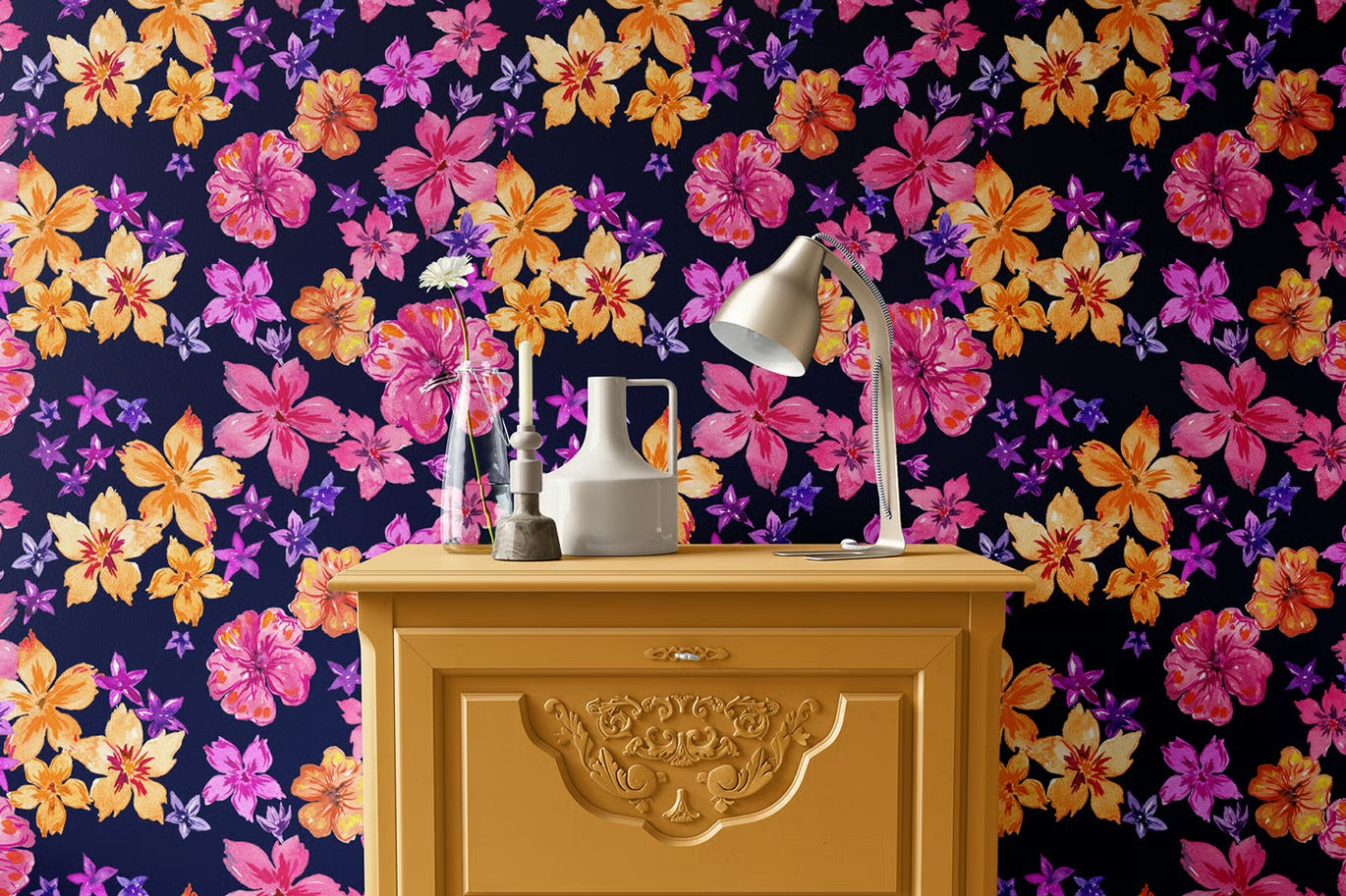 Patrón Floral Colores Vivos