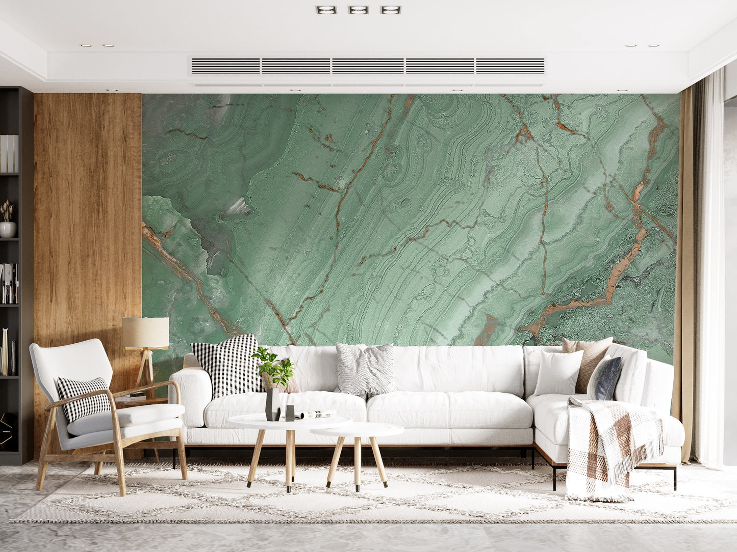 Pale Green & Copper Vein Marble
