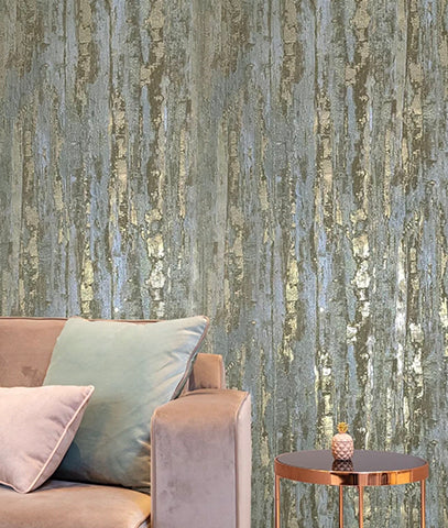 Tapiz Wallpaper Silver Brass Metallic Wall
