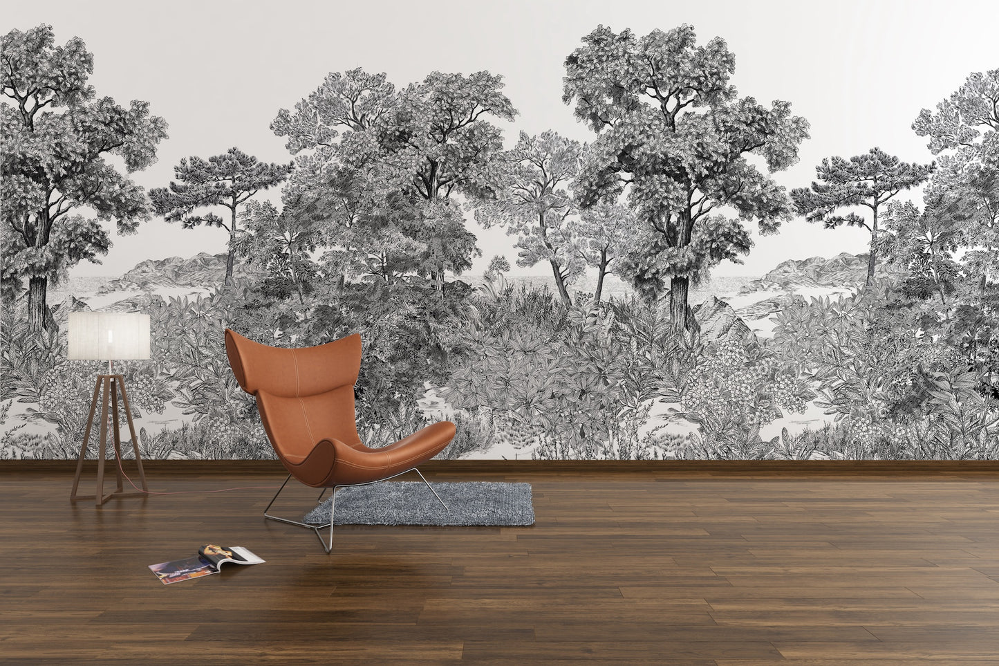 Ilustración Lago y Bosque