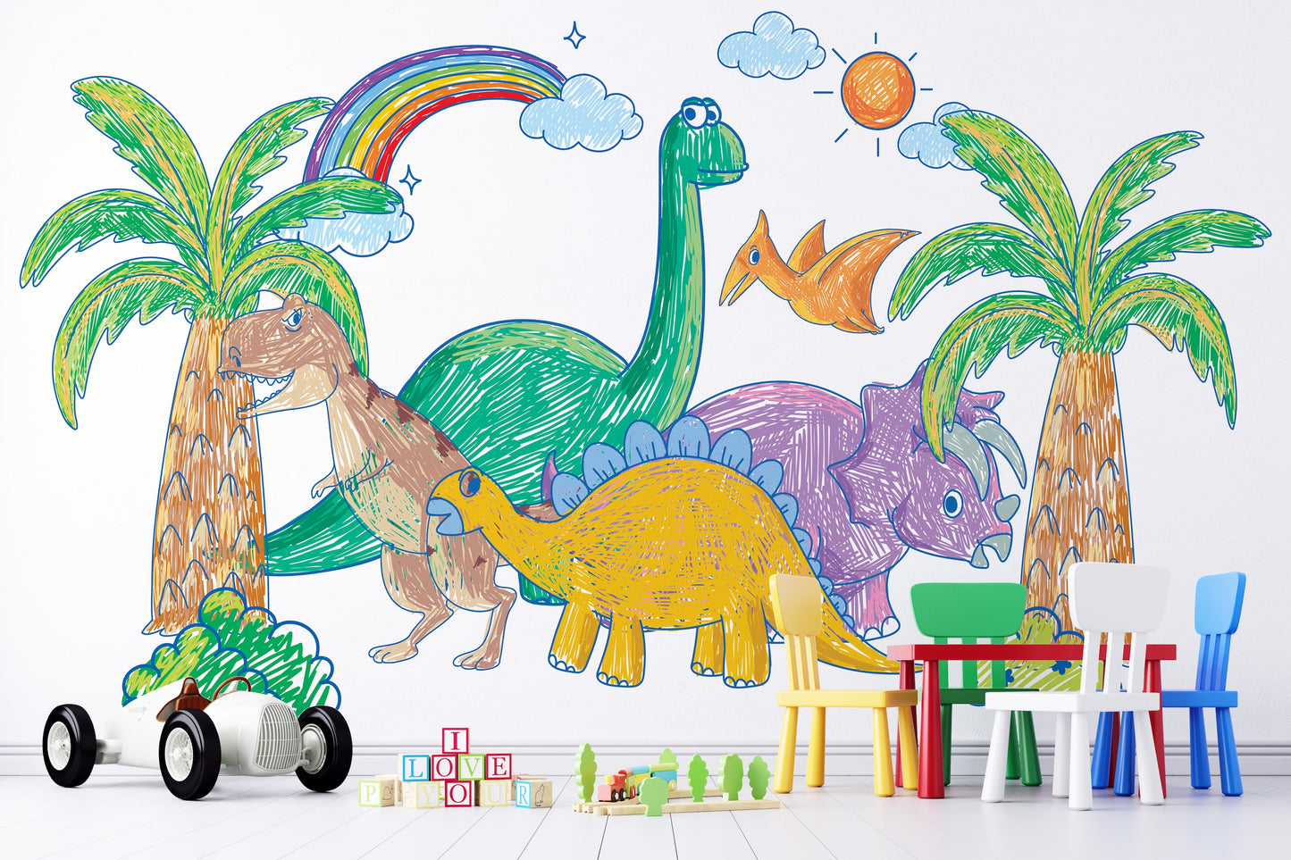 Dinosaurios de Crayones