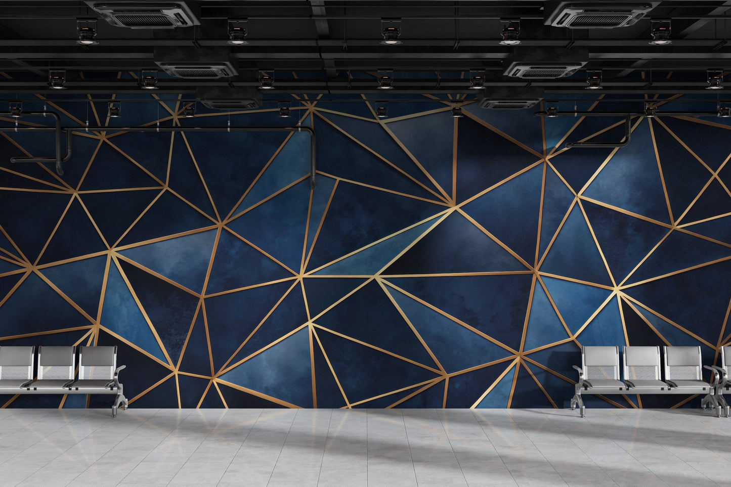 Polygonos Azules con Dorado