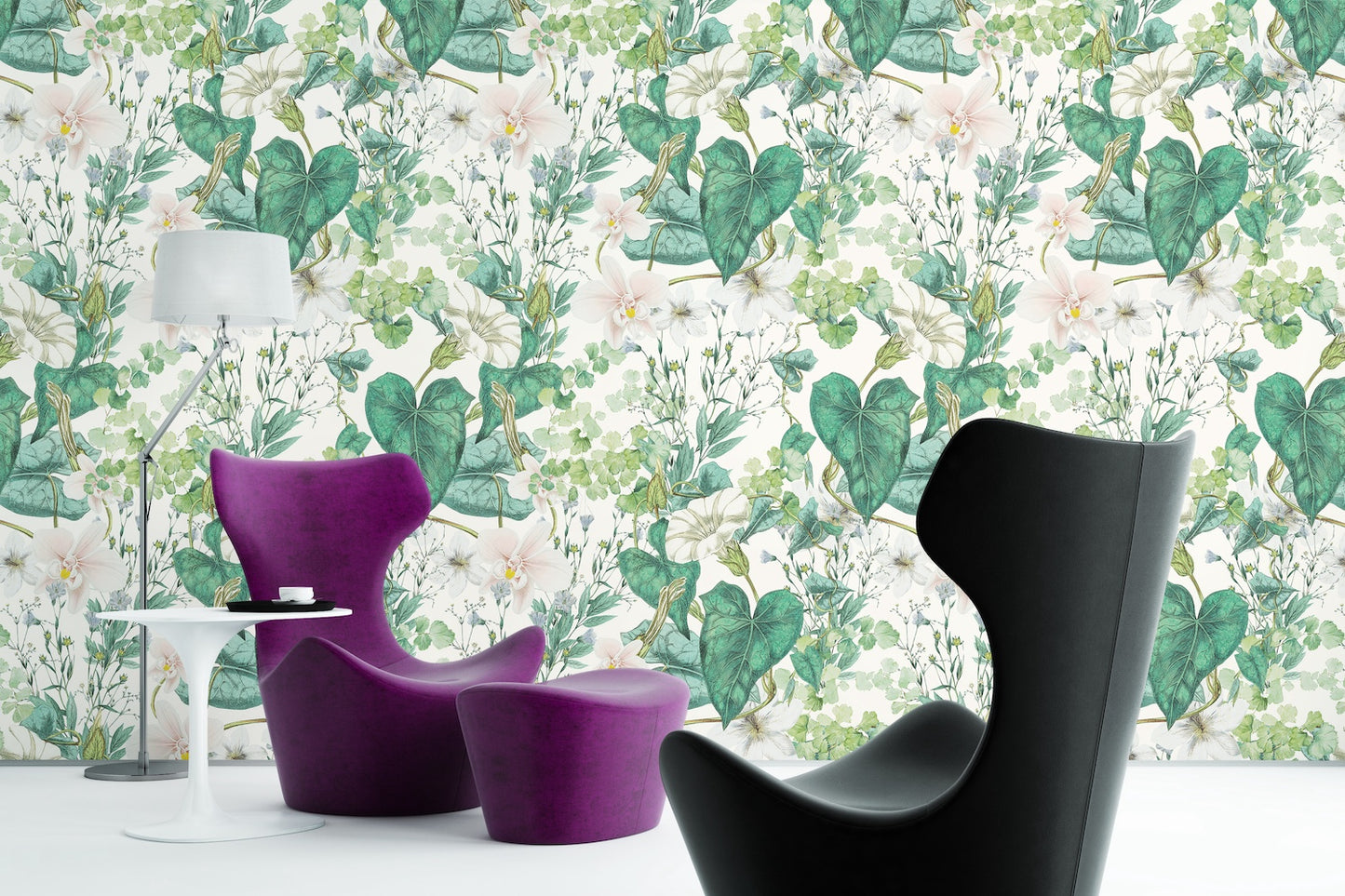 Elegante Patrón Flores y Plantas I