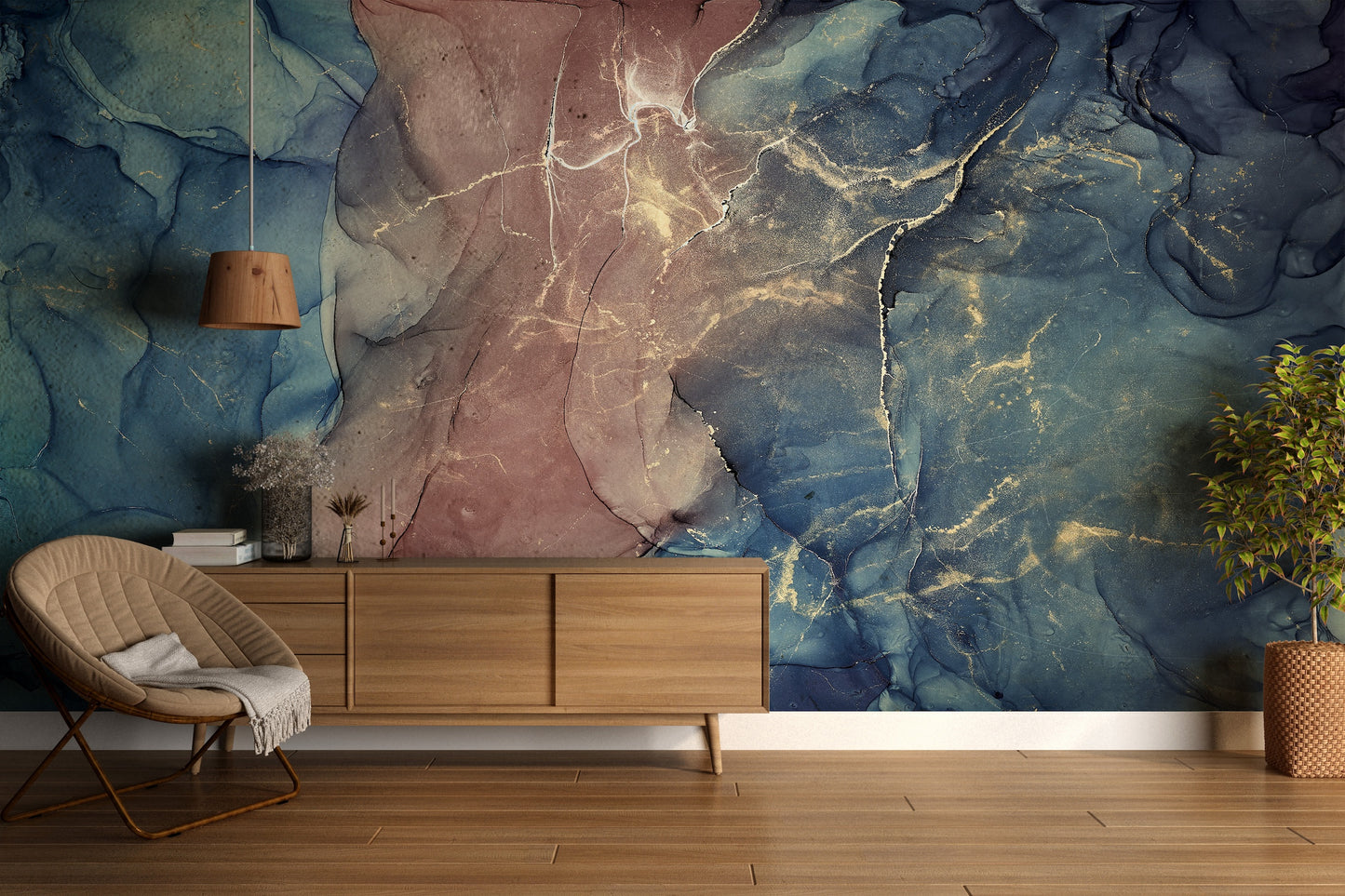 Marmoleado Maubve y Azul Obscuro