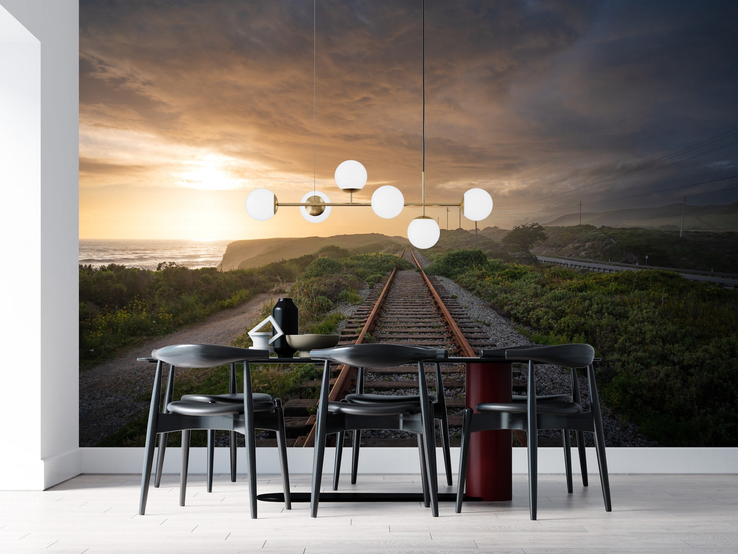 Railroad Tracks at Sunset