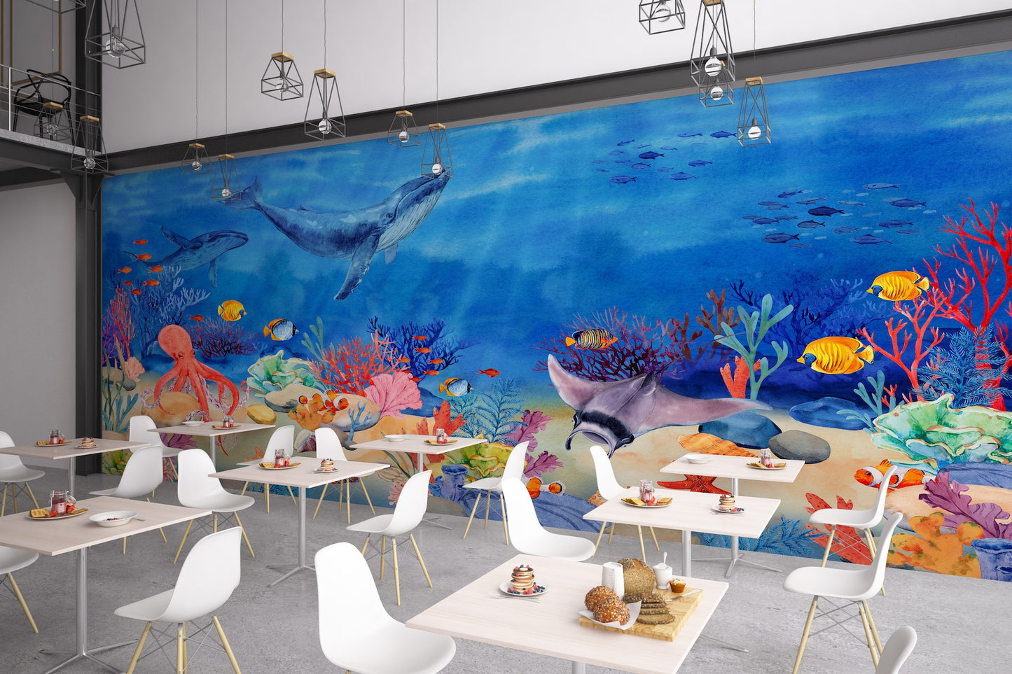 Acuario Ilustración Ballenas