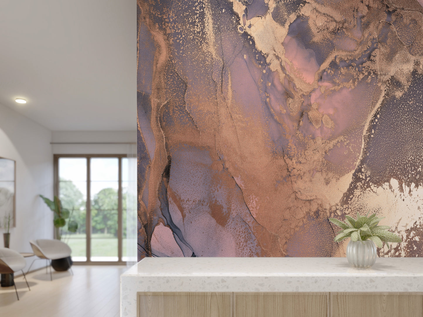 Marmoleado Lilas y Bronce