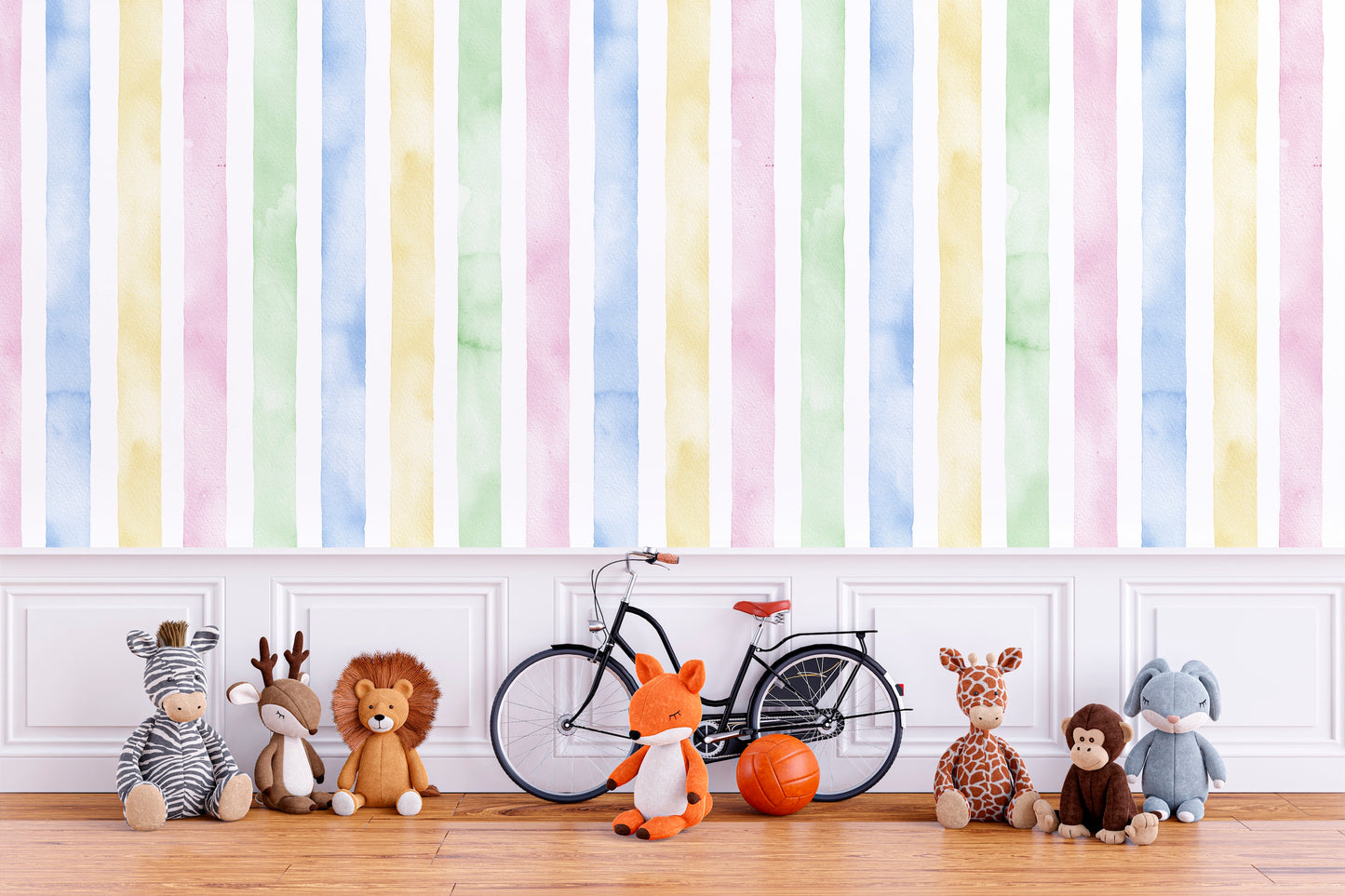 Acuarela Franjas de Colores Pastel