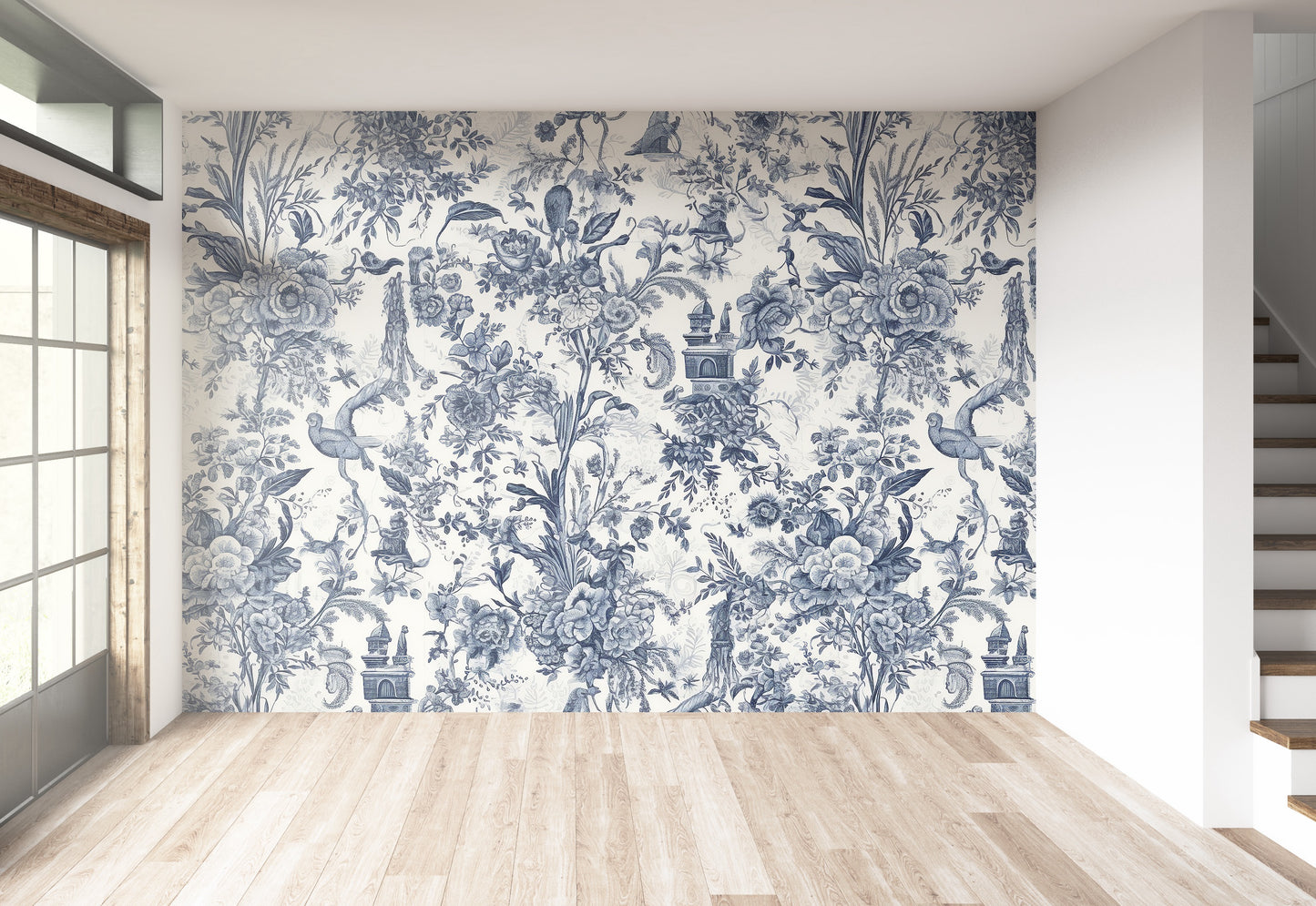 Floral Pattern with Swirls and Curls