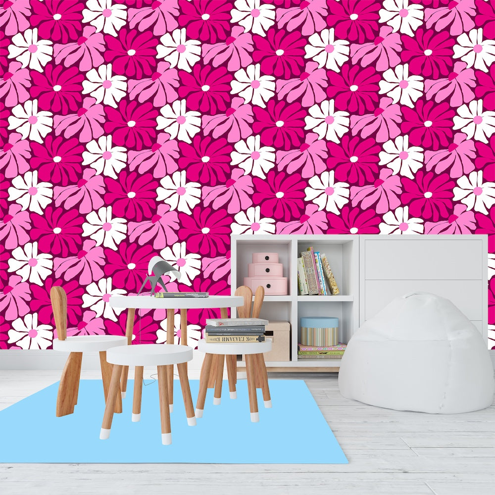 Patrón Flores Magenta