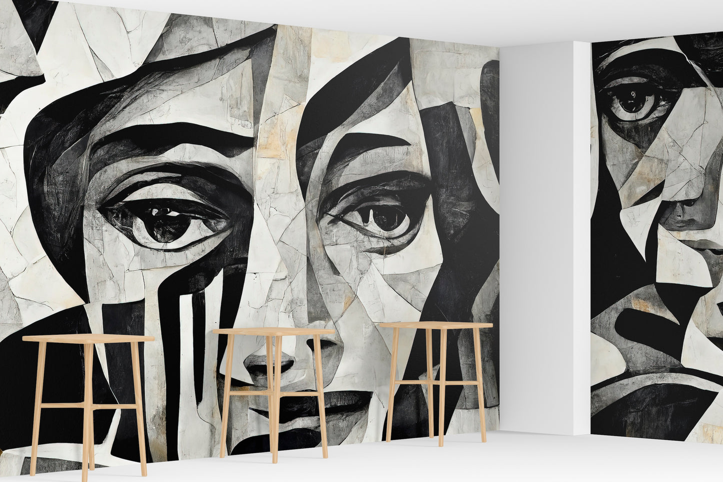 Mural Blanco y Negro Surrealista