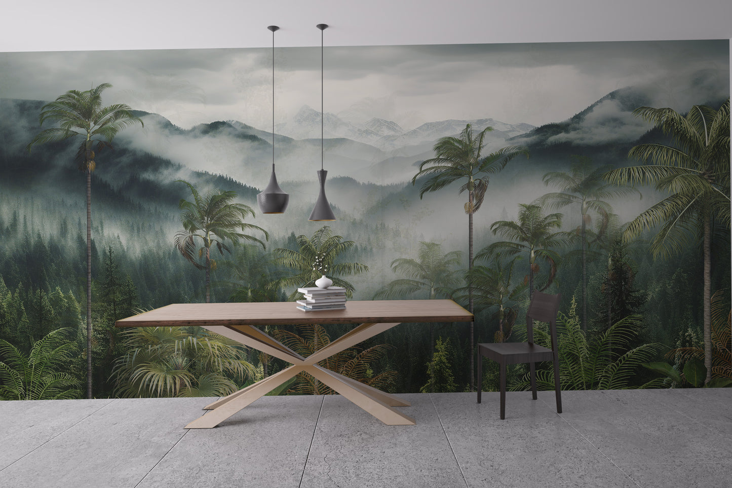 Paisaje Jungla, Montañas y Neblina