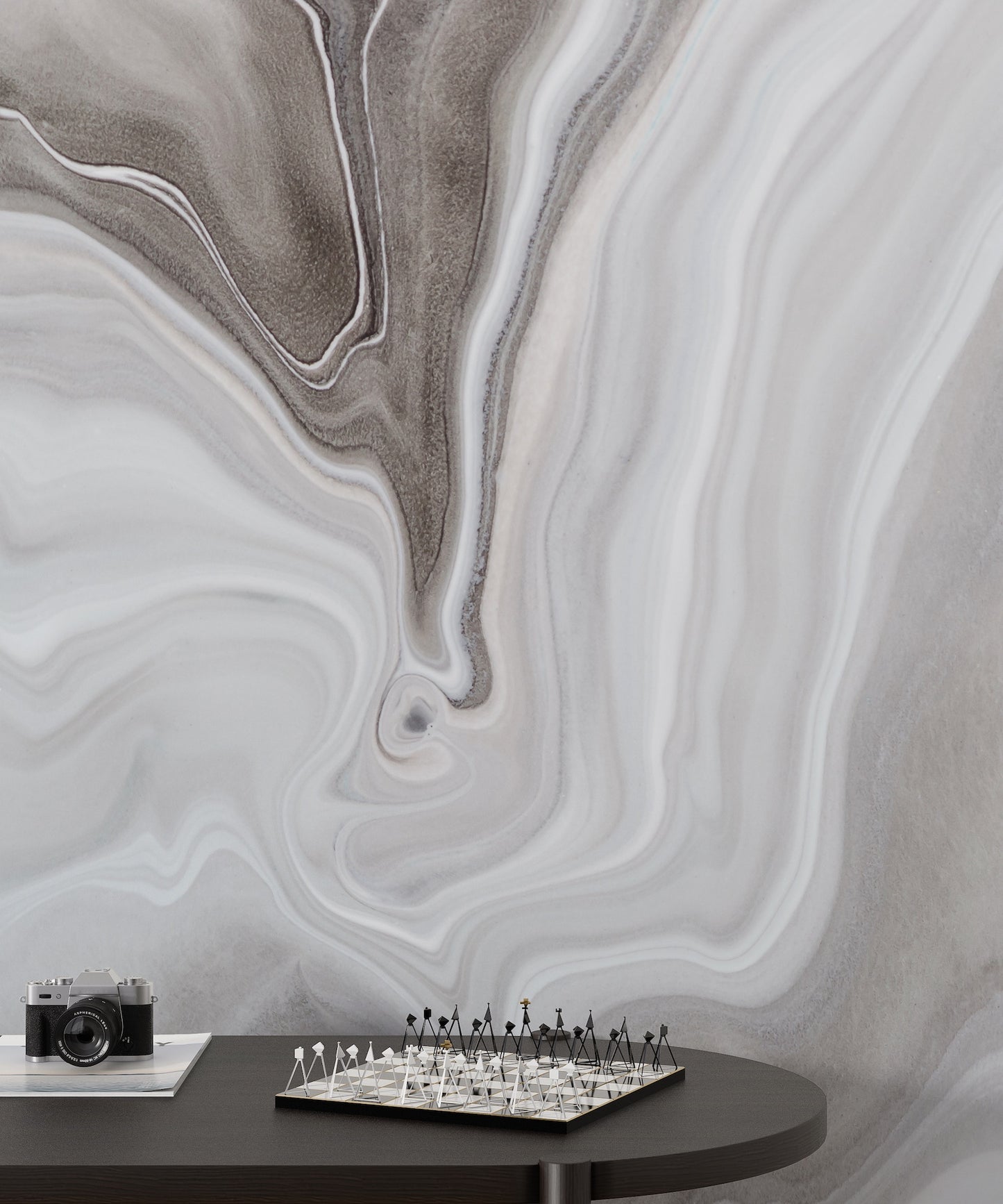 Gray Fluid Art