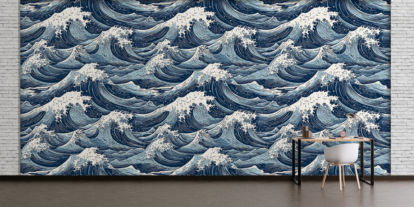 Patrón Dibujo Olas Marinas