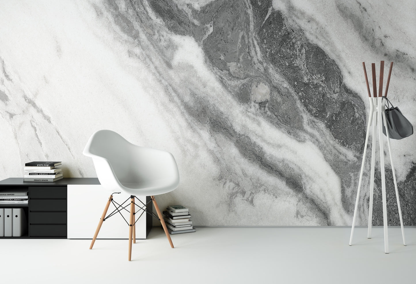 Elegante Mármol Carrara Gris y Blanco