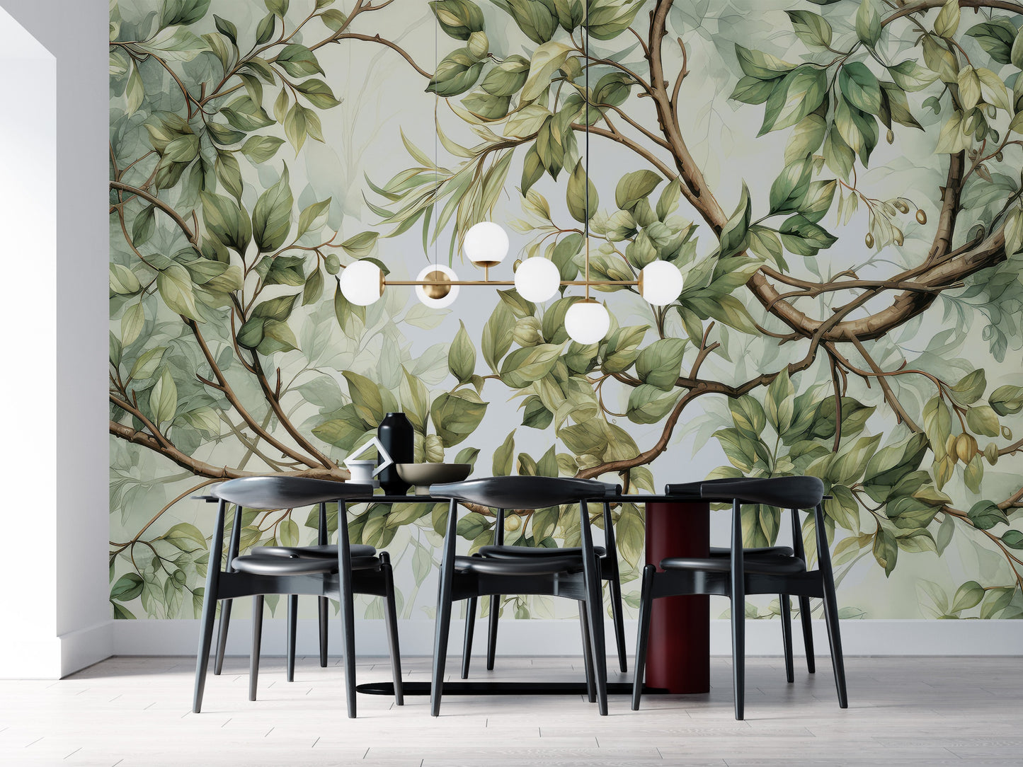 Ilustración Ramas y Hojas de Arboles