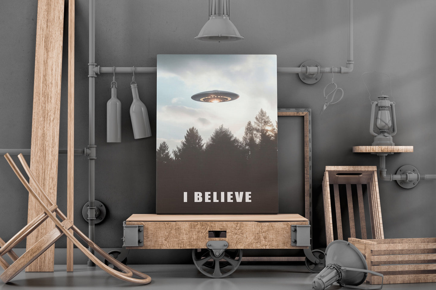 Canvas Decorativo Ovni Yo Creo