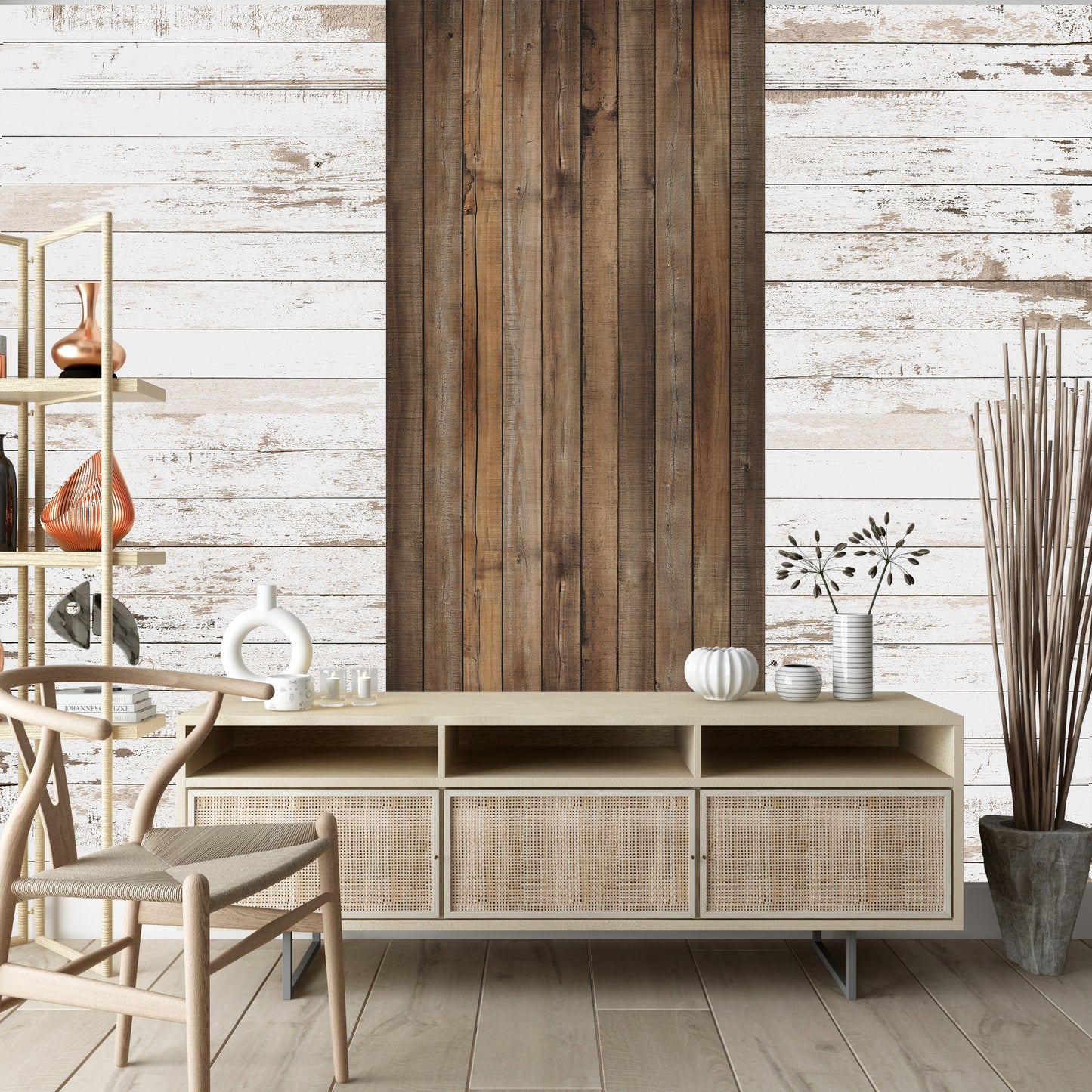 Grunge White Wooden Planks