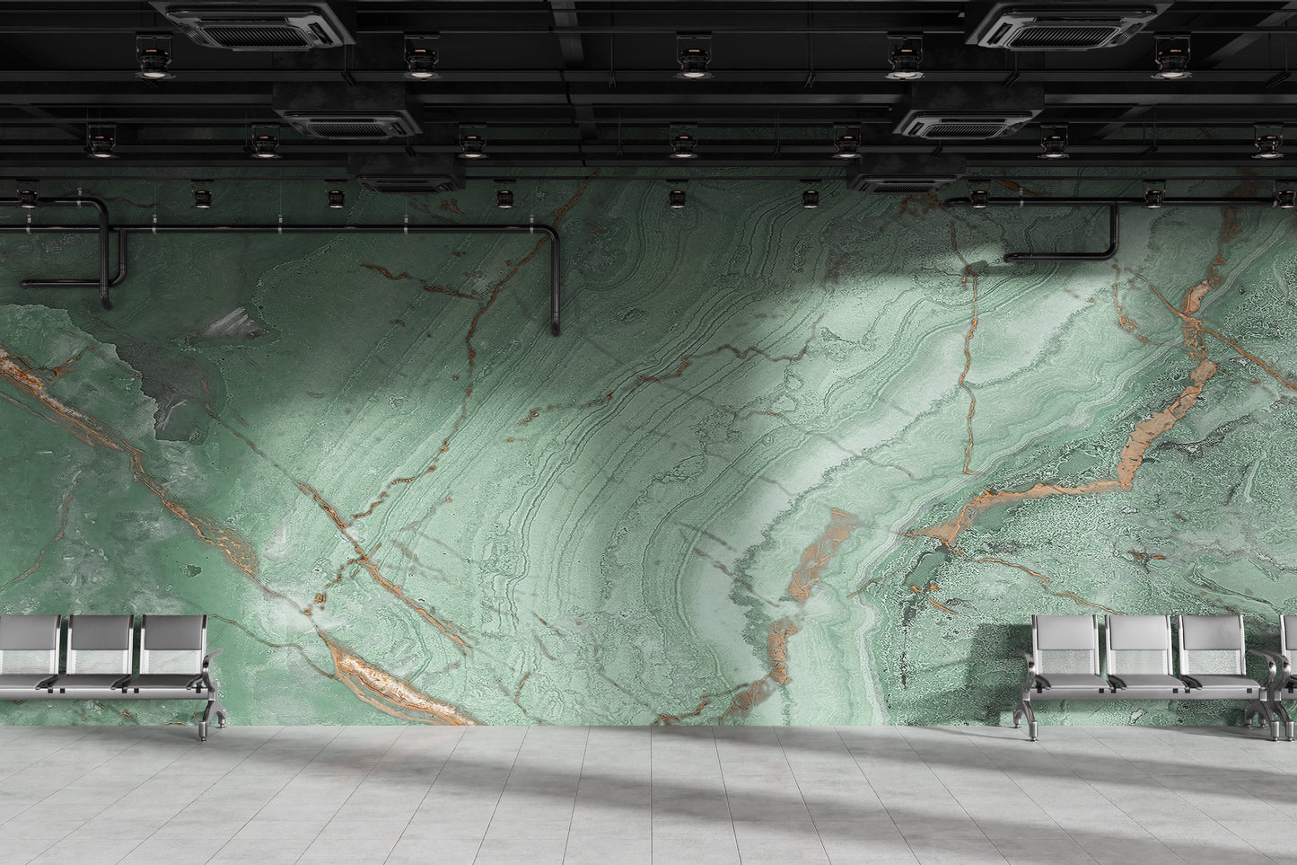 Pale Green & Copper Vein Marble
