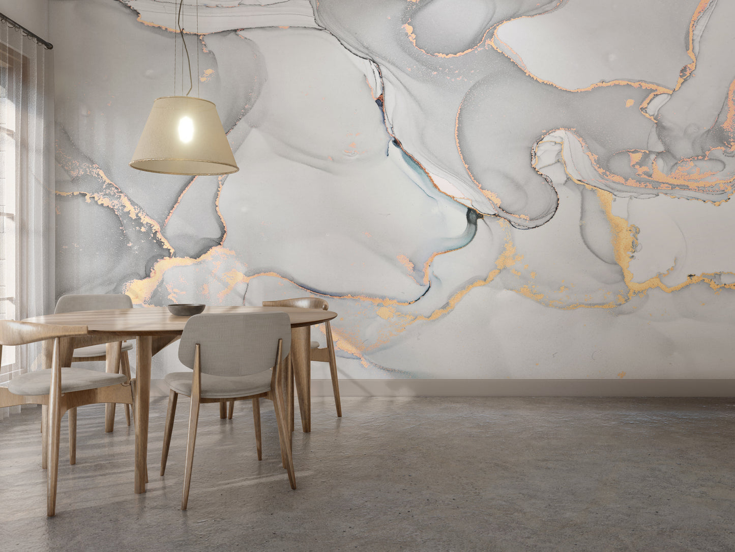 Marmoleado Liquido Blanco y Negro Grises