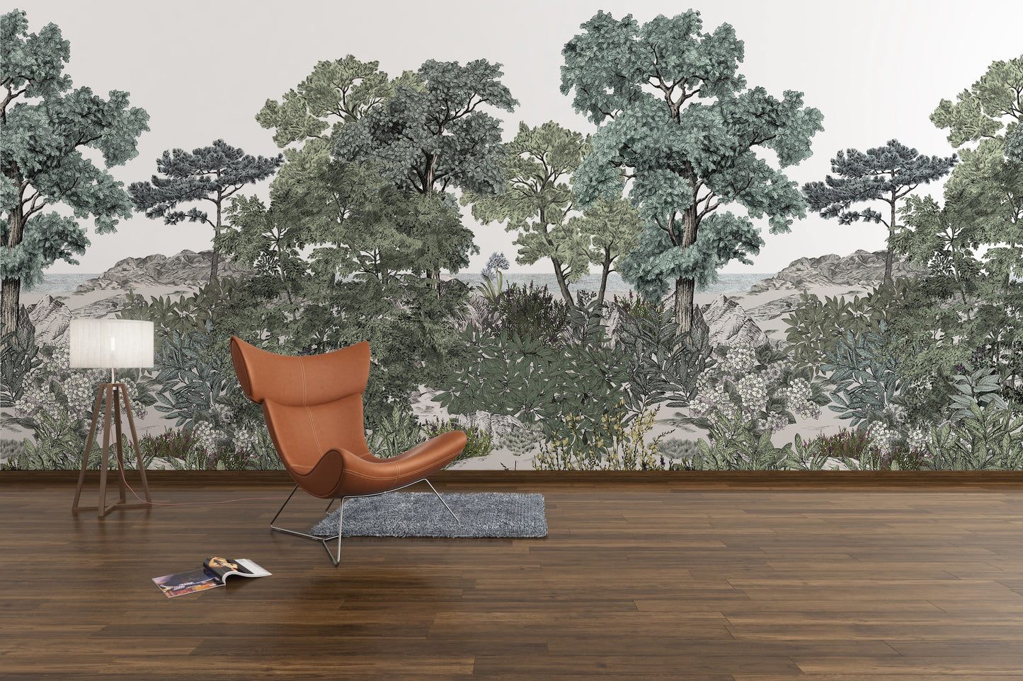 Ilustración Lago y Bosque