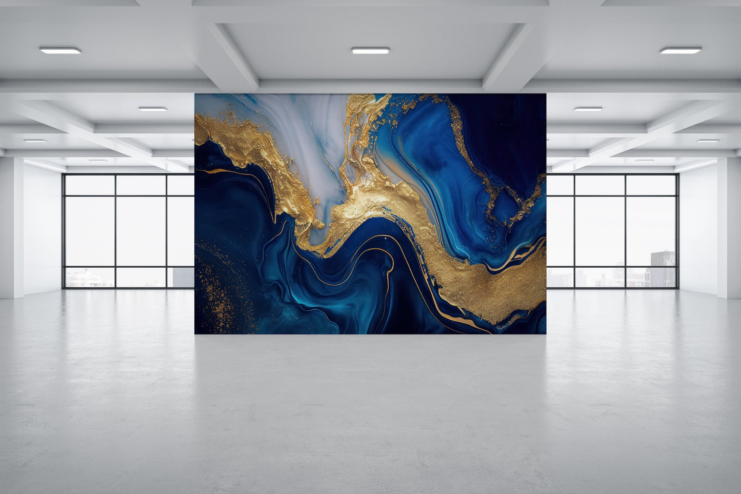 Marmoleado Tonos Azul y Dorado V2