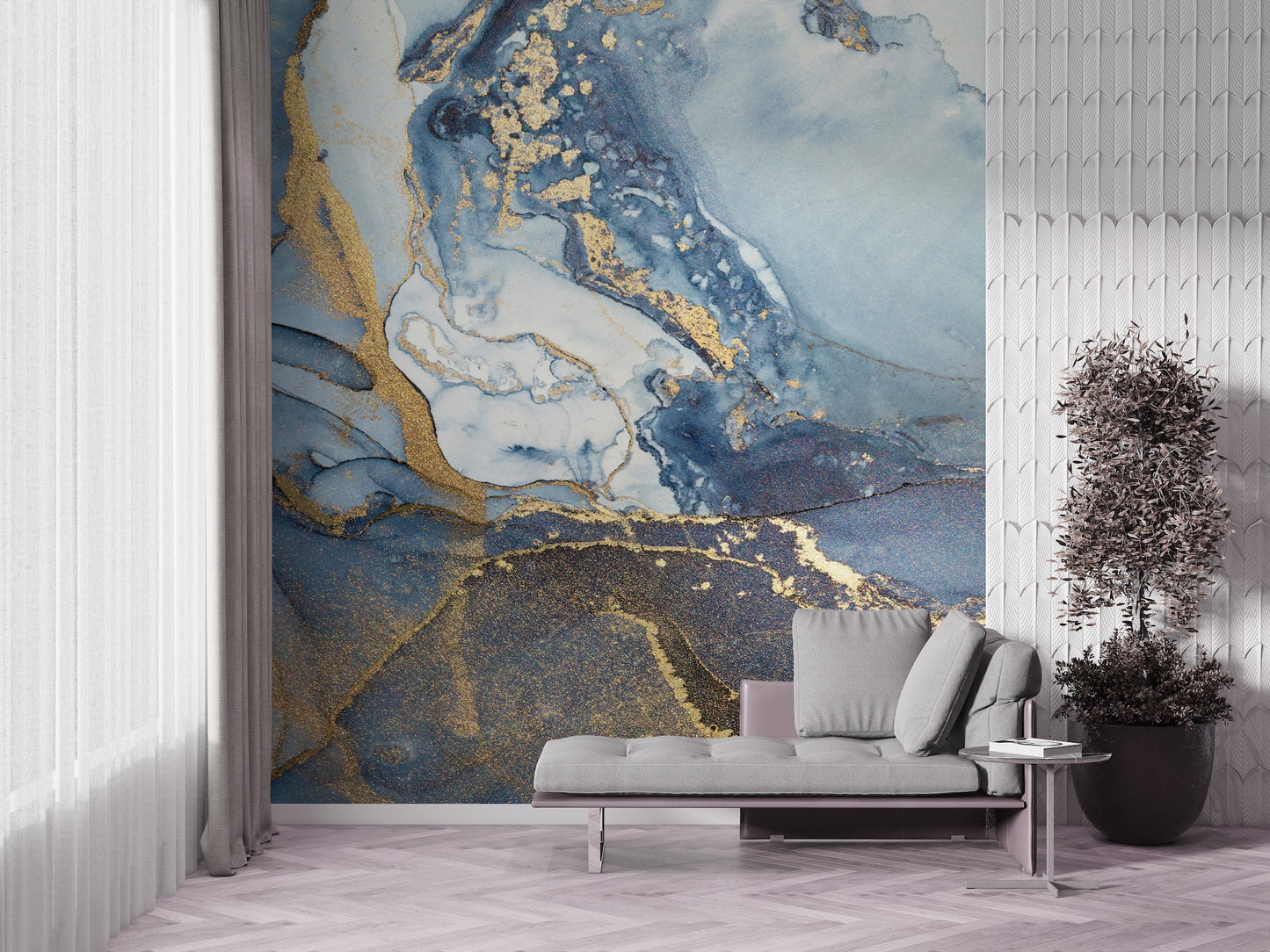 Mármol Liquido Abstracto Azul