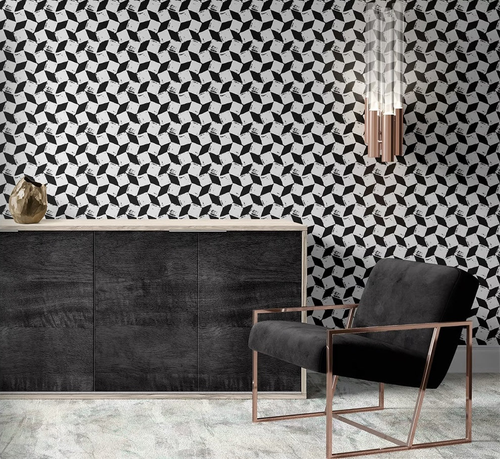 Diseño Geométrico Blanco y Negro