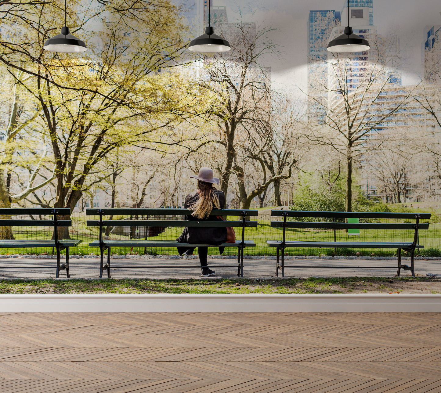 Mujer en Bamba en Central Park